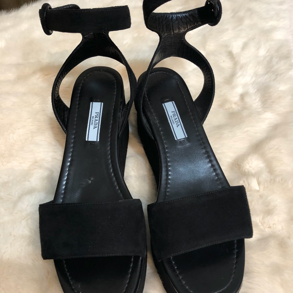 PRADA ankle strap Platform shoes. Worn once. Too big for me.
